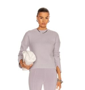 RtA Chunky wilson Knit Sweater in dusk mauve drop sleeve quiet luxury cotton